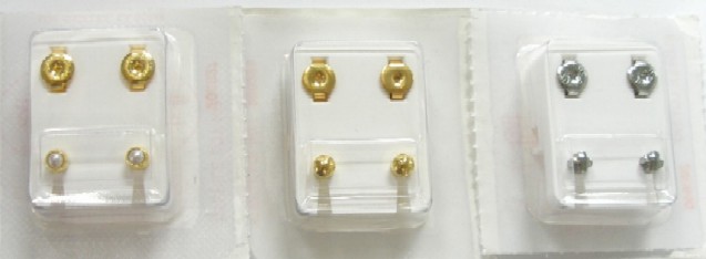 ear piercing studs, pearl and plain styles